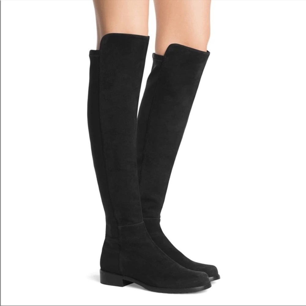 Stuart Weitzman 5050 black suede knee high boots